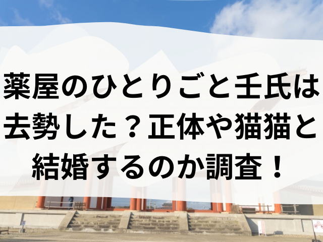 薬屋のひとりごと　壬氏　去勢　正体　猫猫　結婚